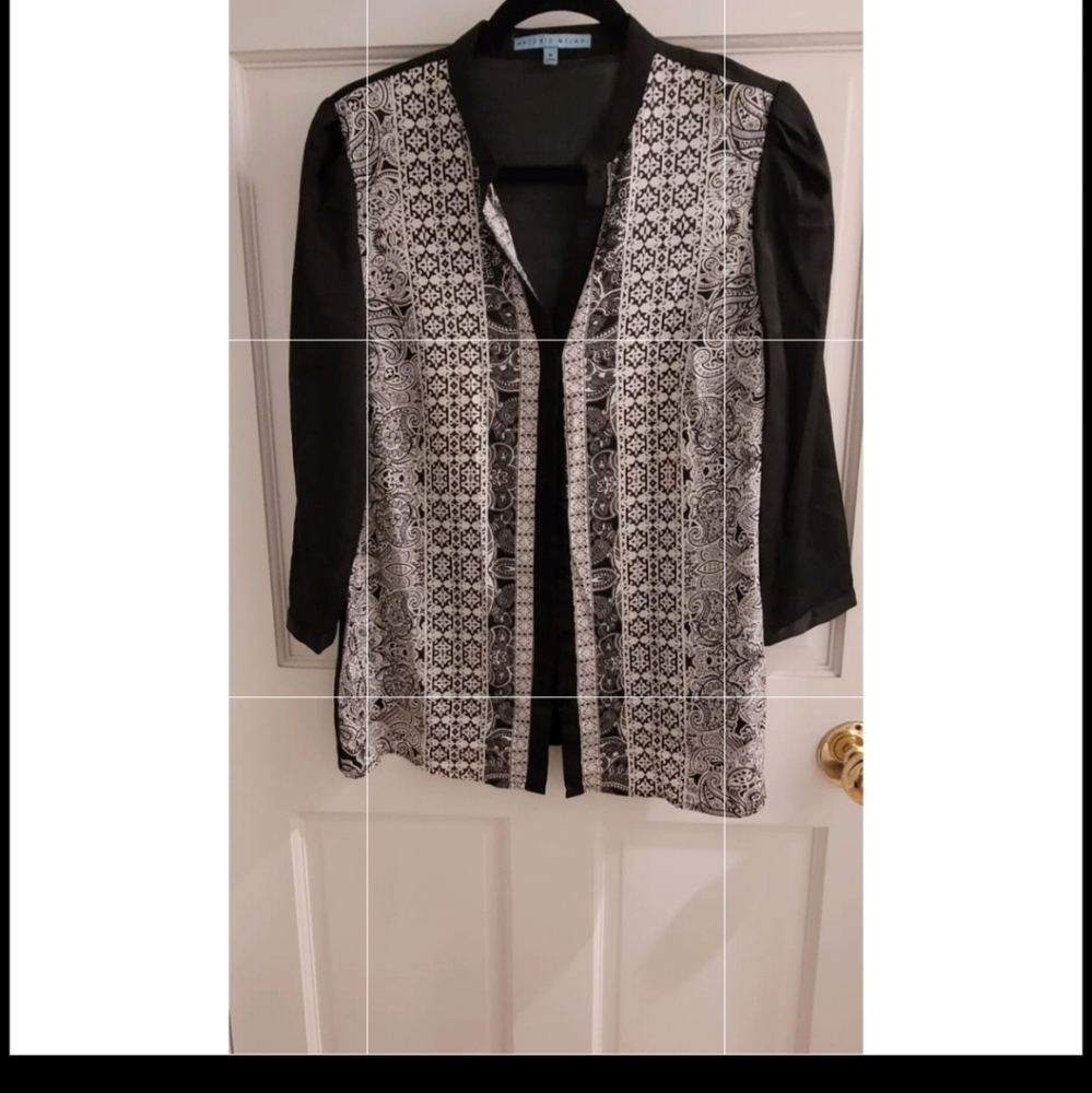 Black and White Blouse